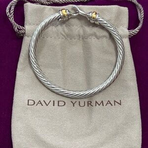 David Yurman 5mm Classic Buckle Bracelet 925 Sterling Silver 18k Yellow Gold
